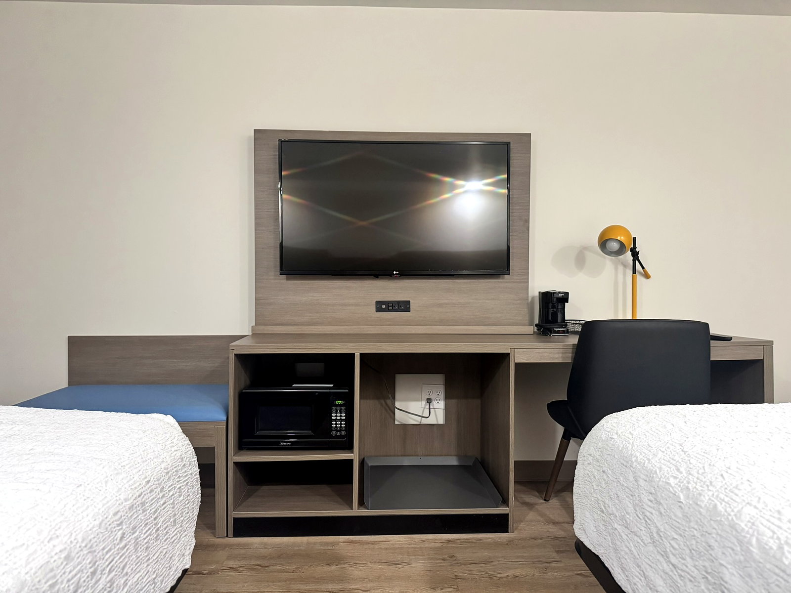 TV wall and microwave